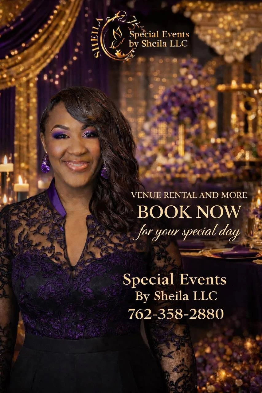 Special Events by Sheila flyer — venue rental and more, book now for your special day